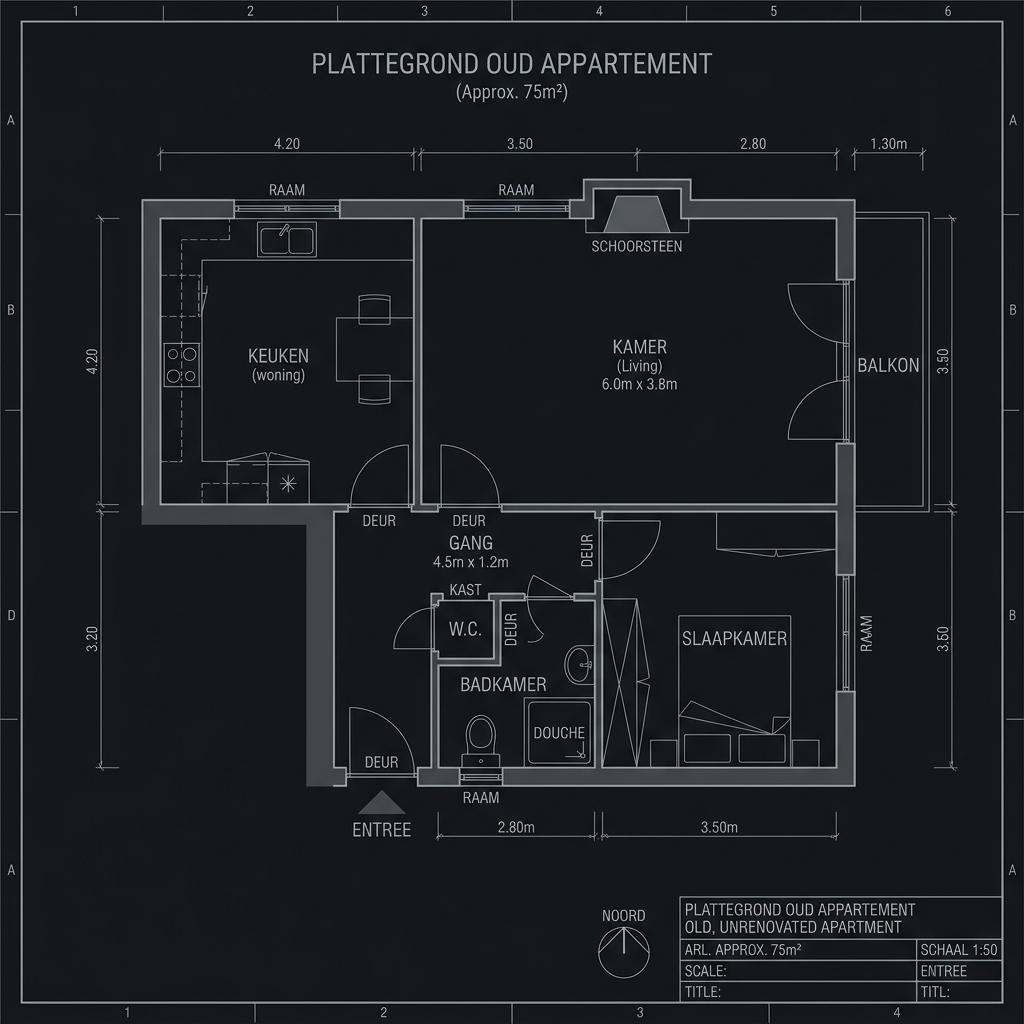 Oude indeling plattegrond